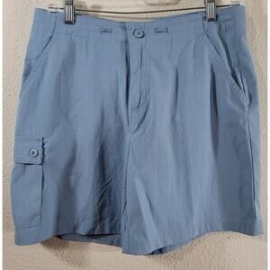 Weatherproof Light Blue Flat Front Cargo Shorts 10 Lightweight Side Pocket Soft